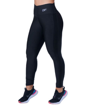 Leggings Negro Con Diseño Lateral